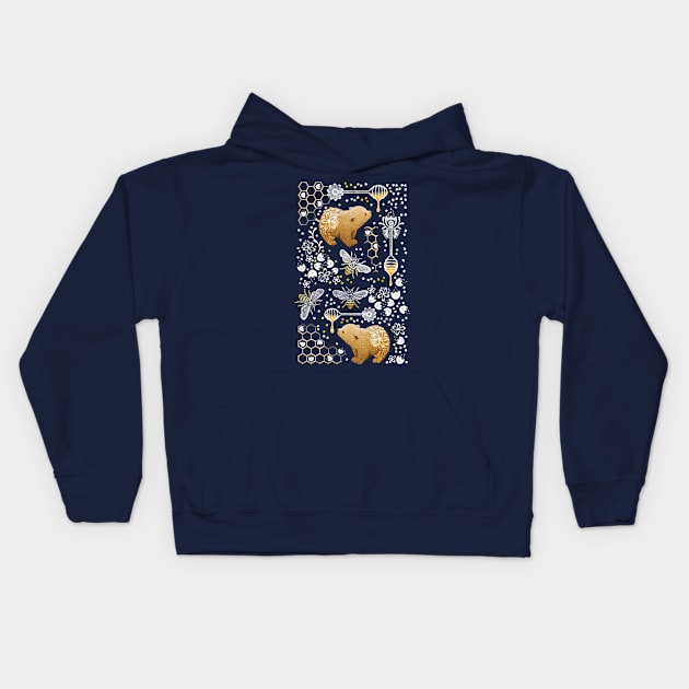 Bear-y Beautiful Honeybee Garden Kids Hoodie by PerrinLeFeuvre